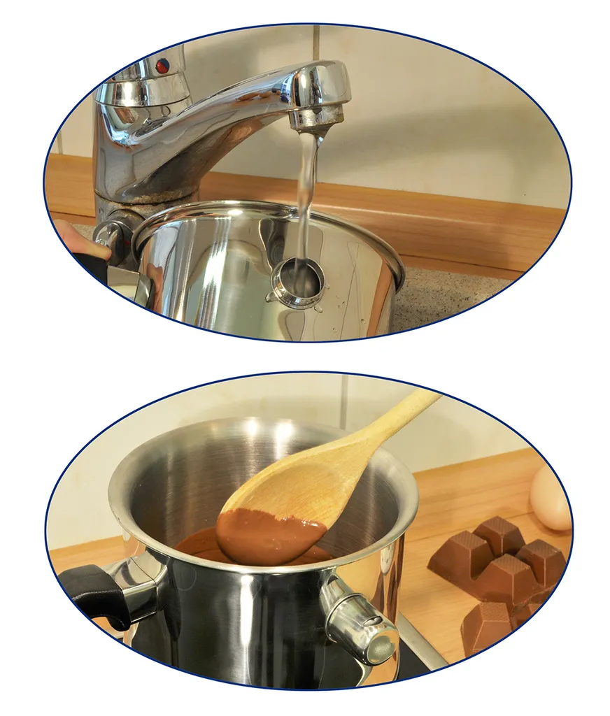 Milchtopf Edelstahl Simmertopf Doppelwandig 1,2 L Wasserbadtopf – Bild 2