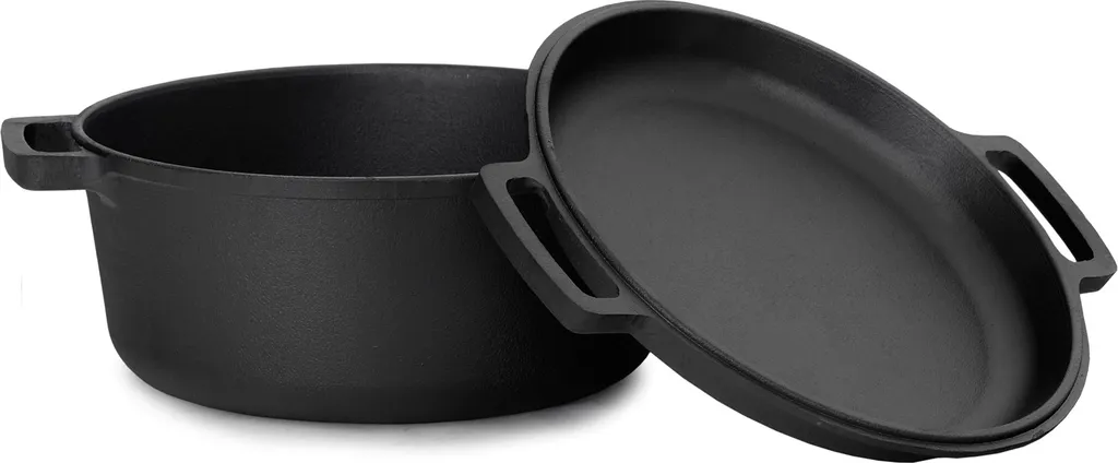 Gusseisen Topf 4L Gusseisentopf Ø 24cm Brotbacken Kochtopf Mit Deckel-Bratpfanne – Bild 4