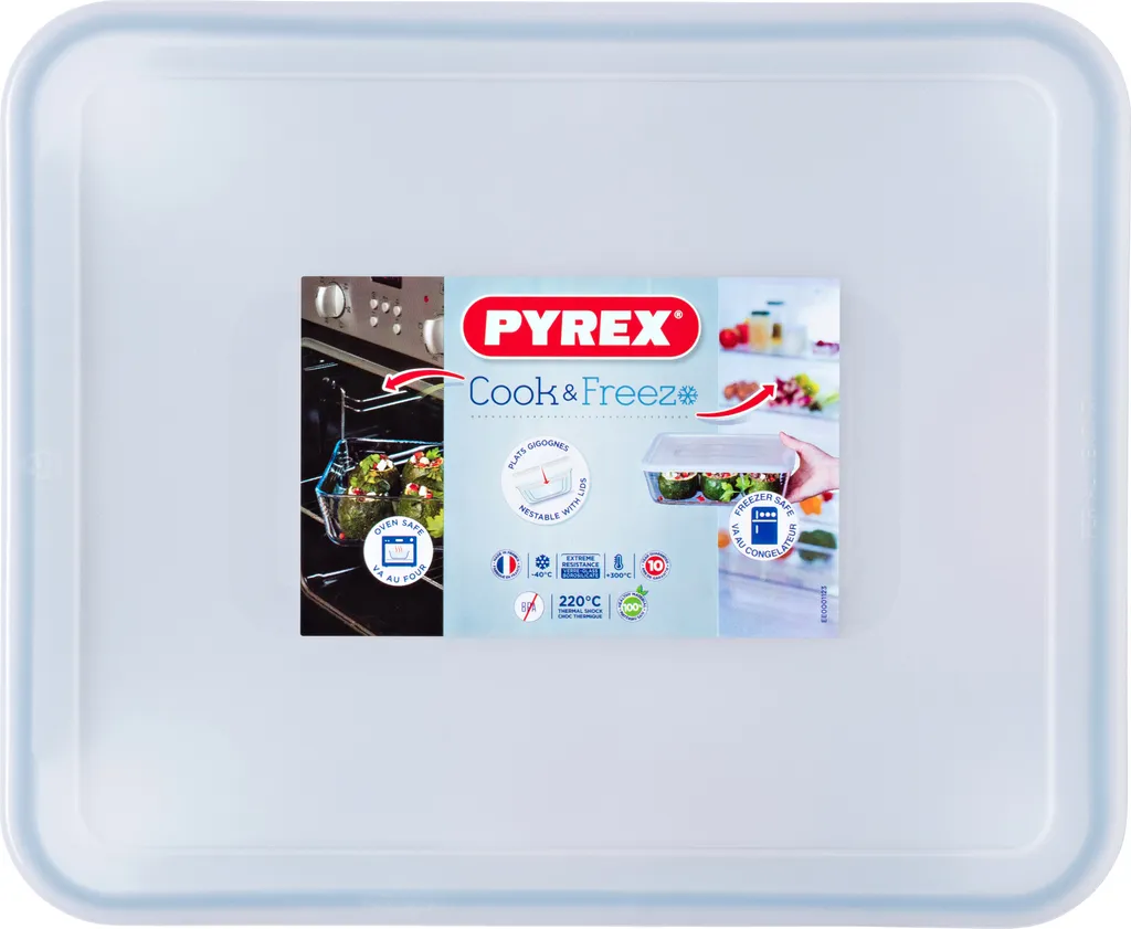 PYREX - 244P000 / 7043 - Rechteckschale Mit Deckel - 27 Cm * 22 Cm - Pyrex Cook & Freeze – Bild 8