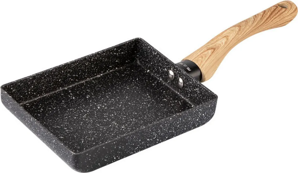 Artcome Japanische Omelettpfanne, Tamagoyaki, Eierpfanne, Rechteckige Mini-Bratpfanne Mit Silikonspatel Und Bürste, Schwarze Platte (schwarz) – Bild 2