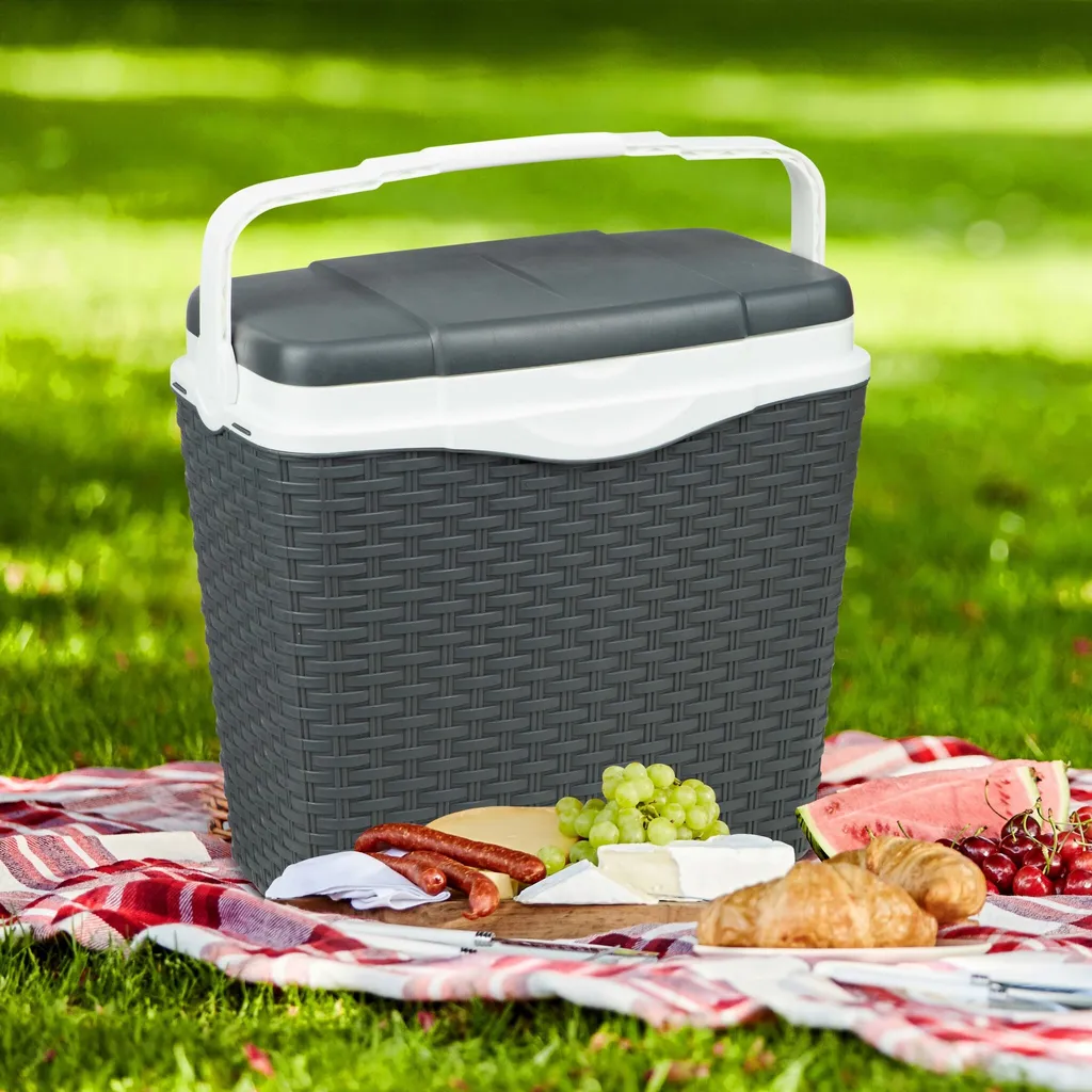 HI 66409 Kühlbox 24 Liter In Rattan-Optik Anthrazit – Bild 2