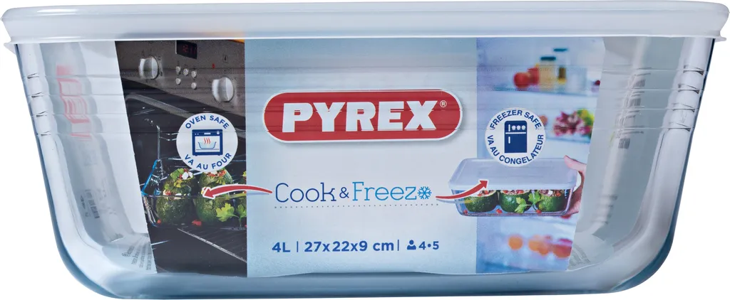 PYREX - 244P000 / 7043 - Rechteckschale Mit Deckel - 27 Cm * 22 Cm - Pyrex Cook & Freeze – Bild 7