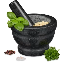 Relaxdays Granit Mörser Mit Stößel XL