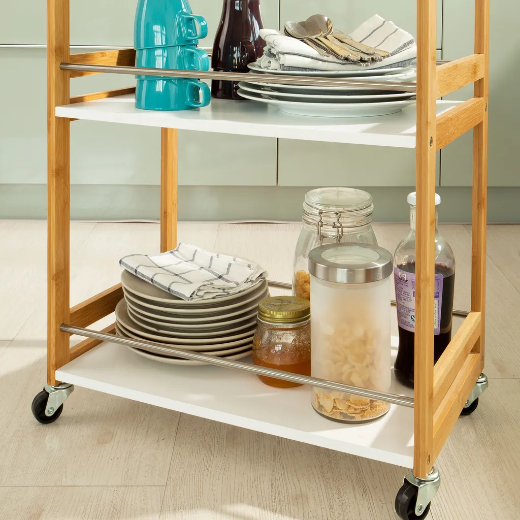 SoBuy Küchenwagen,Servierwagen,Badrollwagen,Küchenregal FKW32-WN – Bild 5