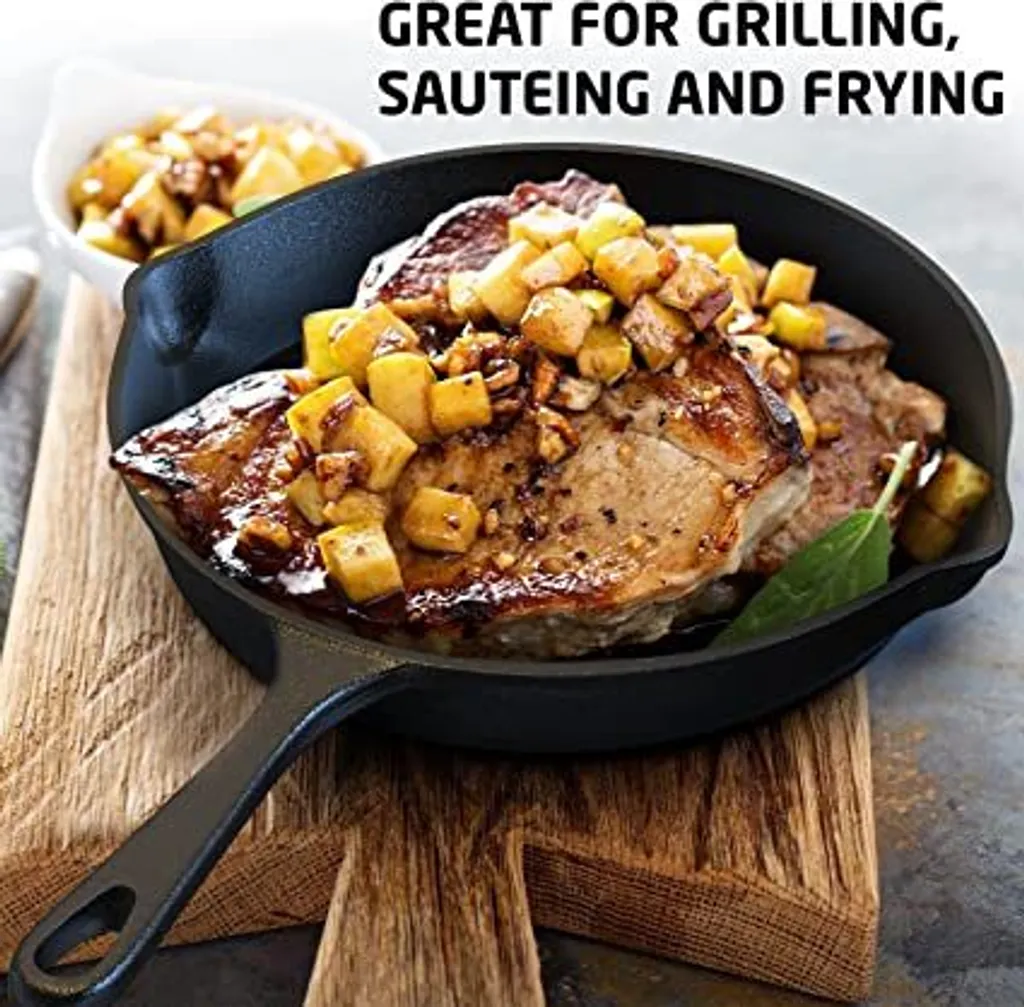 Nuovva Cast Iron - Skillet Casserole Set - 3 Piece - Skillet / Cast Iron Skillet (15cm-20cm-25cm) - Geeignet Für Alle Wärmequellen – Bild 4