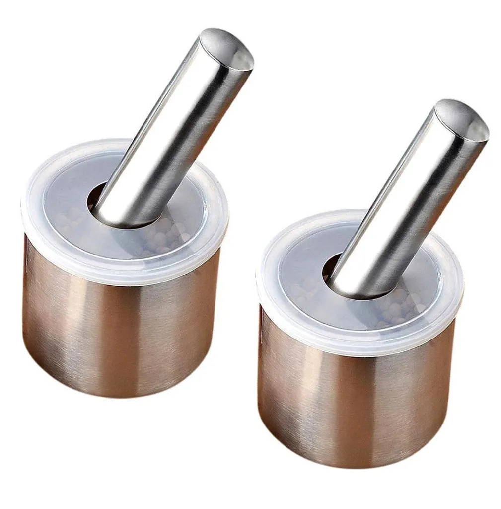 2er Set BAYLI Edelstahl Mörser Mit Stößel & Deckel - Massiver Gewürzmörser Für Die Küche - Bruchfeste Kräutermühle - Gewürzmühle Für Kräuter Und Gewürze - Tabletten Zerkleiner - Tablettenmörser