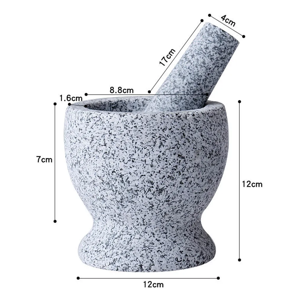 Granit-Mörser-Set Mit Schutzboden, Holzlöffel Und Gratis EBook – Mörser Und Stößel Aus Stabilem Und Geruchlosem Granit – Gewürzmörser,groß – Bild 2