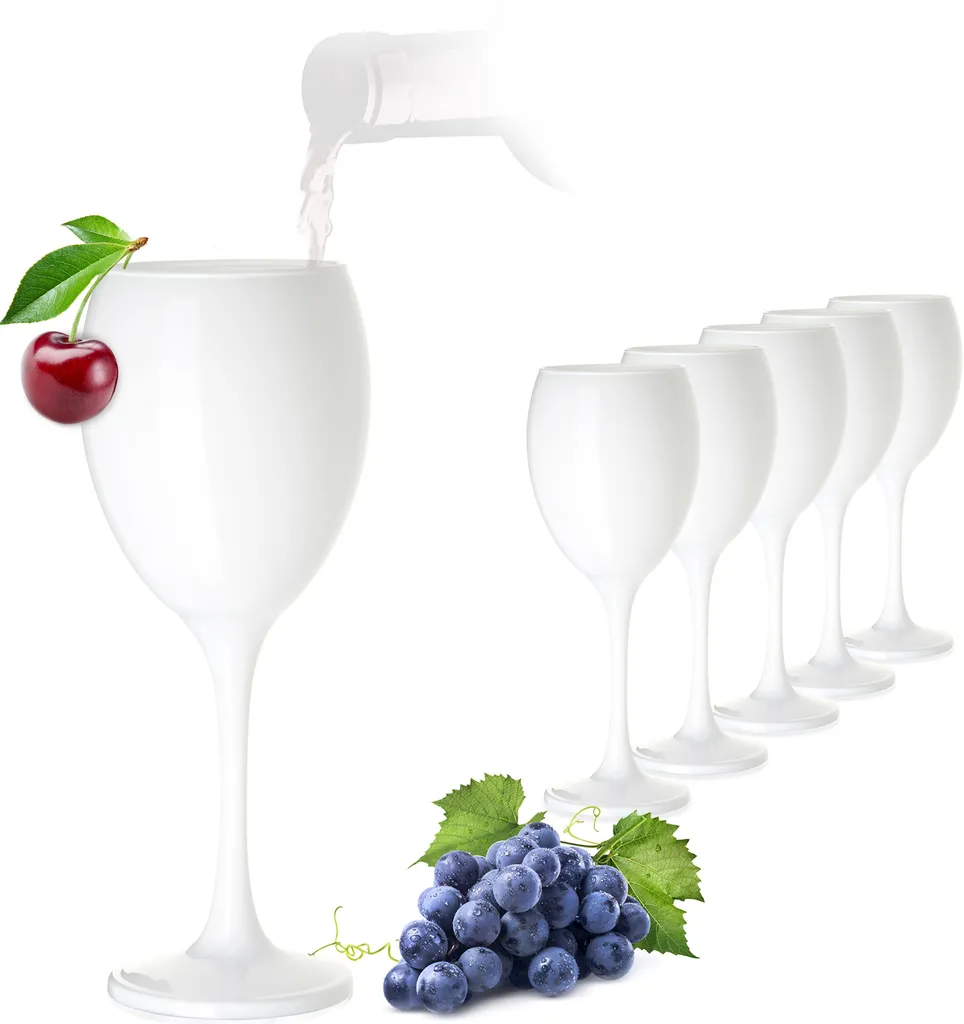 Weiße Weingläser Wasserglas Set 6 Teilig 130ml (max. 320ml) Aus Glas Massiv Weißweingläser Rotweingläser