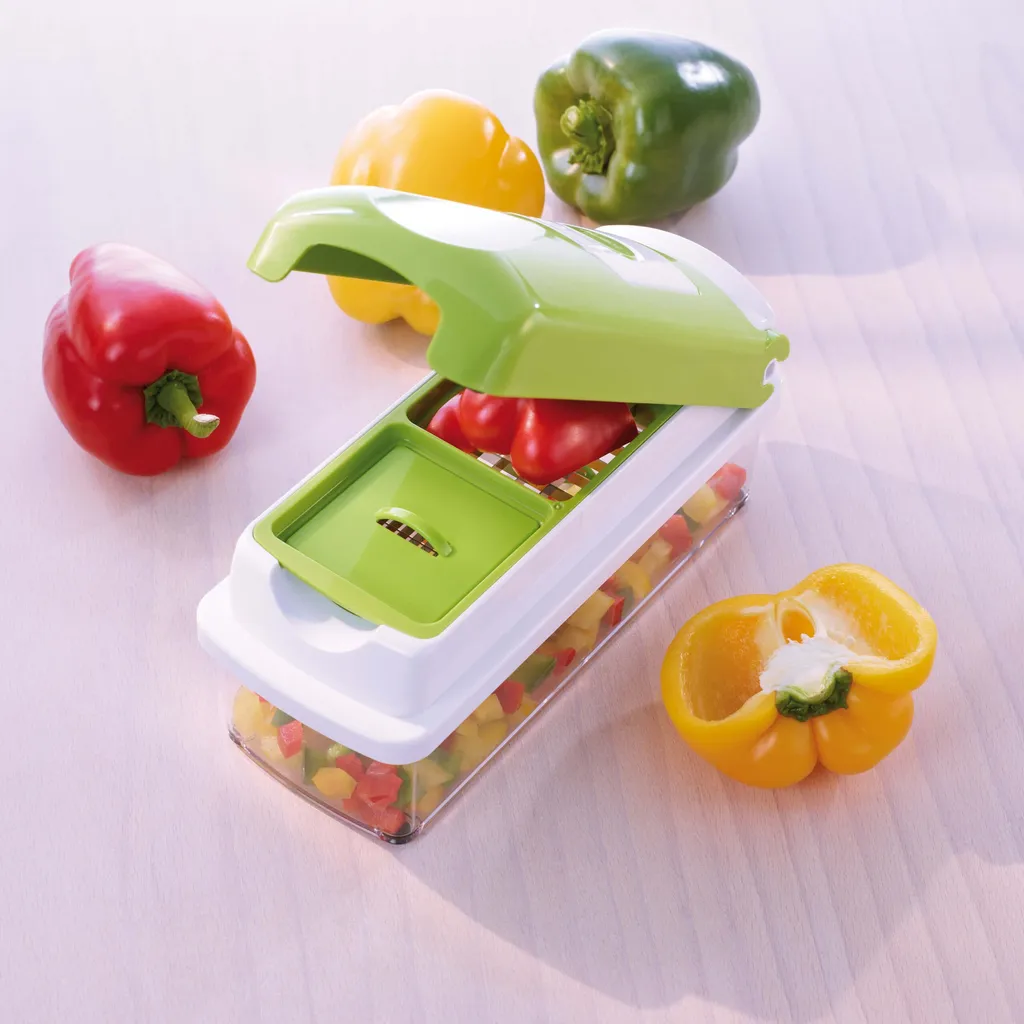 Genius Nicer Dicer Smart 9 Teile - Schneiden, Würfeln, Hobeln, Schälen, Aufbewahren, Obst- & Gemüse-Schneider; A33551 – Bild 5