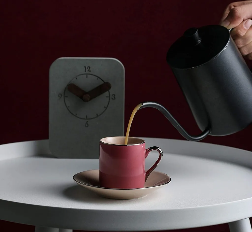 Artvigor, Porzellan Kaffeeservice, Bunt 12 Teilig Kaffee Set, Mit 6 Espressotassen 80 Ml, 6 Untertassen, Mehrfarbig – Bild 6