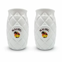 Malibu Ananasglas Weiß 2er-Set, Rum- Und Cocktailgläser In Ananasform, Glas, 500 Ml