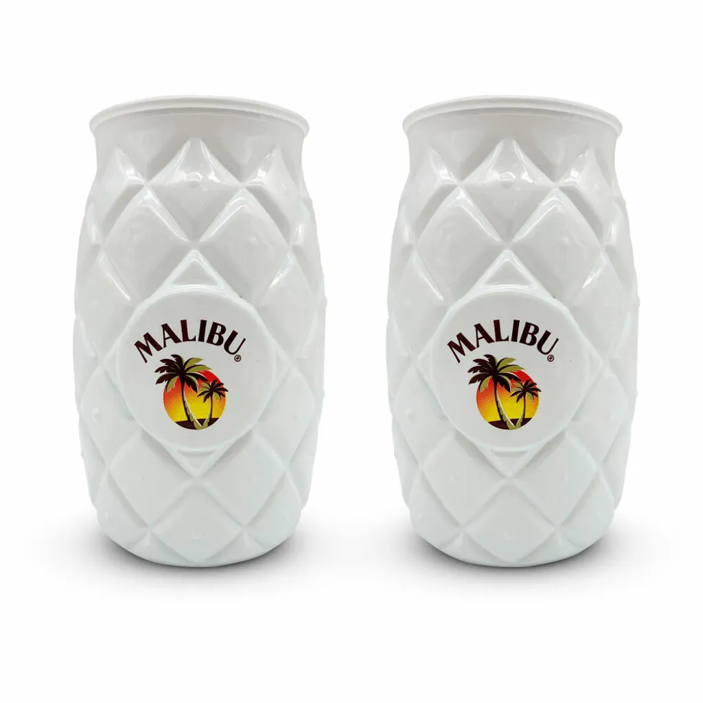 Malibu Ananasglas Weiß 2er-Set, Rum- Und Cocktailgläser In Ananasform, Glas, 500 Ml