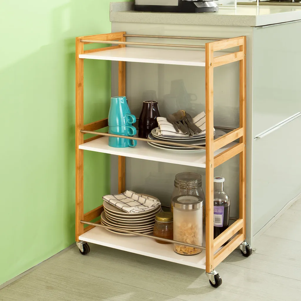 SoBuy Küchenwagen,Servierwagen,Badrollwagen,Küchenregal FKW32-WN – Bild 7