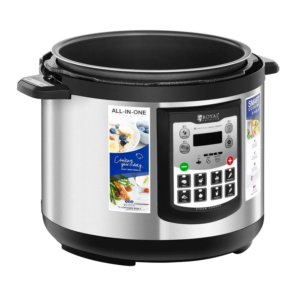 Aluminium Schnellkochtopf Kochtopf Dampfkocher Schnellkocher 6L Timer + Display – Bild 4