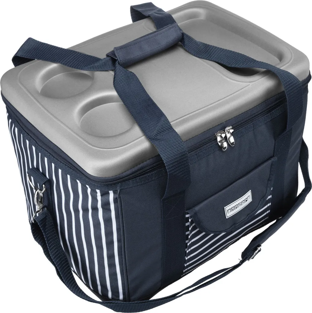 Anndora Kühltasche XL 40 Liter AHOI Mit Reissverschluss - Blau-weis-gestreift – Bild 3