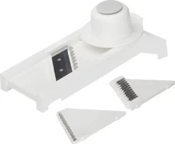 GSD 30 000 Universal-Gemüsehobel Aus Kunststoff, Mit 3 Einsätzen Aus Edelstahl, Silber