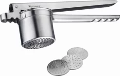 Westmark 611-72260 Spätzlepresse Edelstahl Mit 4 Einsätzen, Silber
