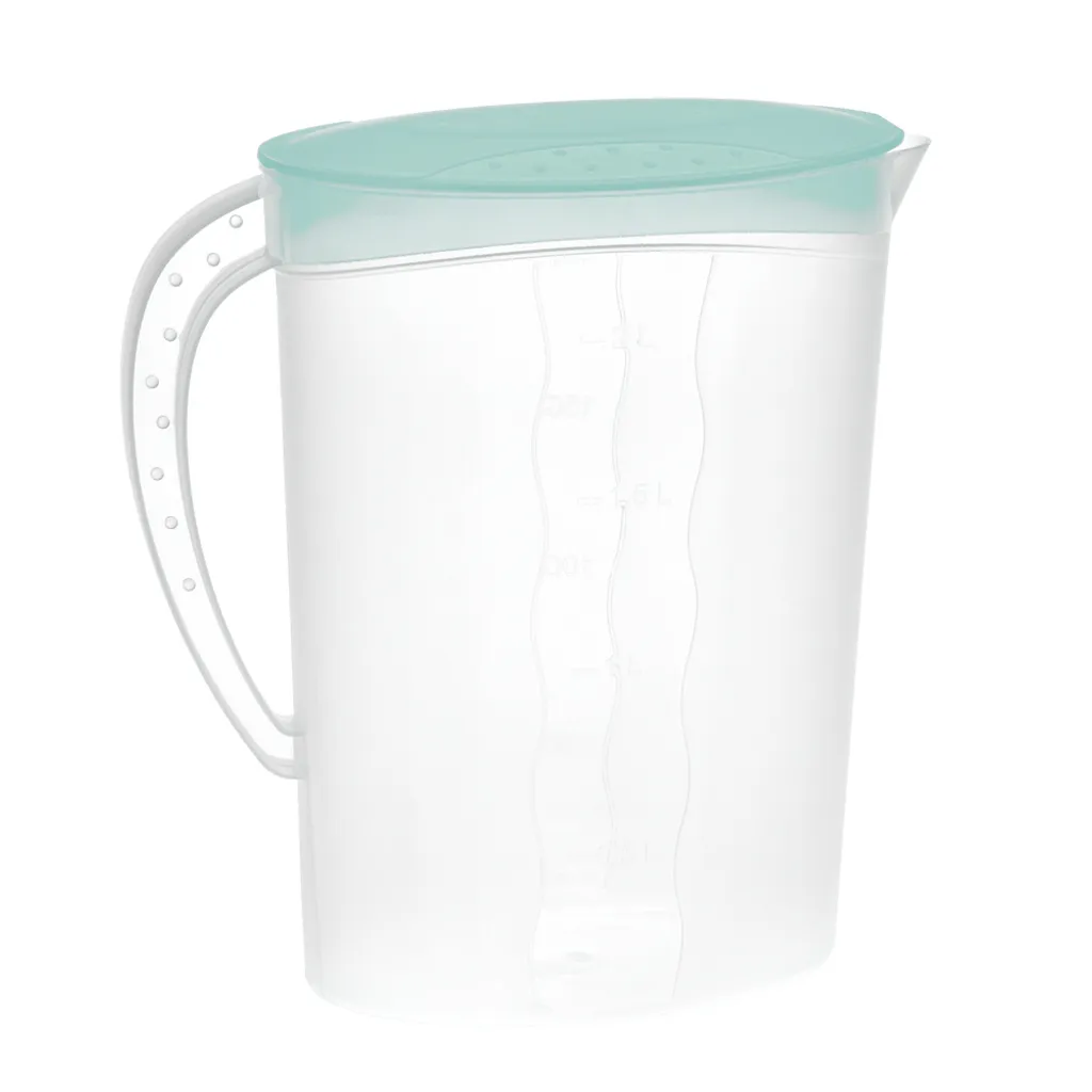 Premium Saftkanne, 2 Liter Fassungsvermögen, Mit Vielseitigem Deckel Und Integrierter Maßeinteilung Für Kalte Getränke Wie Saft, Eistee, Wasserkaraffe Aus Kunststoff – Bild 6