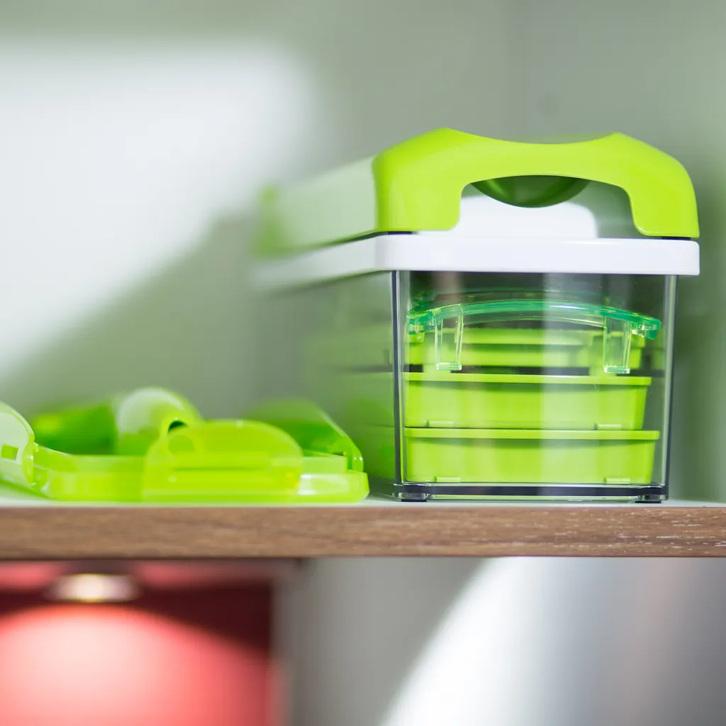 Genius Genus Nicer Dicer Plus (18 Teile) In Kiwi - Obstschneider Zwiebelschneider Pommesschneider; A33884 – Bild 5