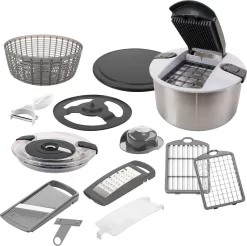 Genius Nicer Dicer Family | Deluxe-Set 13-tlg. | Gemüseschneider | Salatschleuder