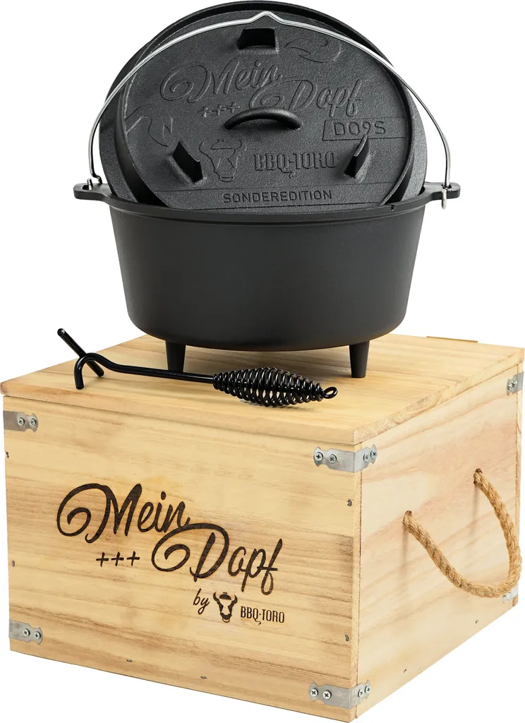 BBQ-Toro Dutch Oven "Mein Dopf", 9,0 L Sonderedition Inkl. Holzkiste