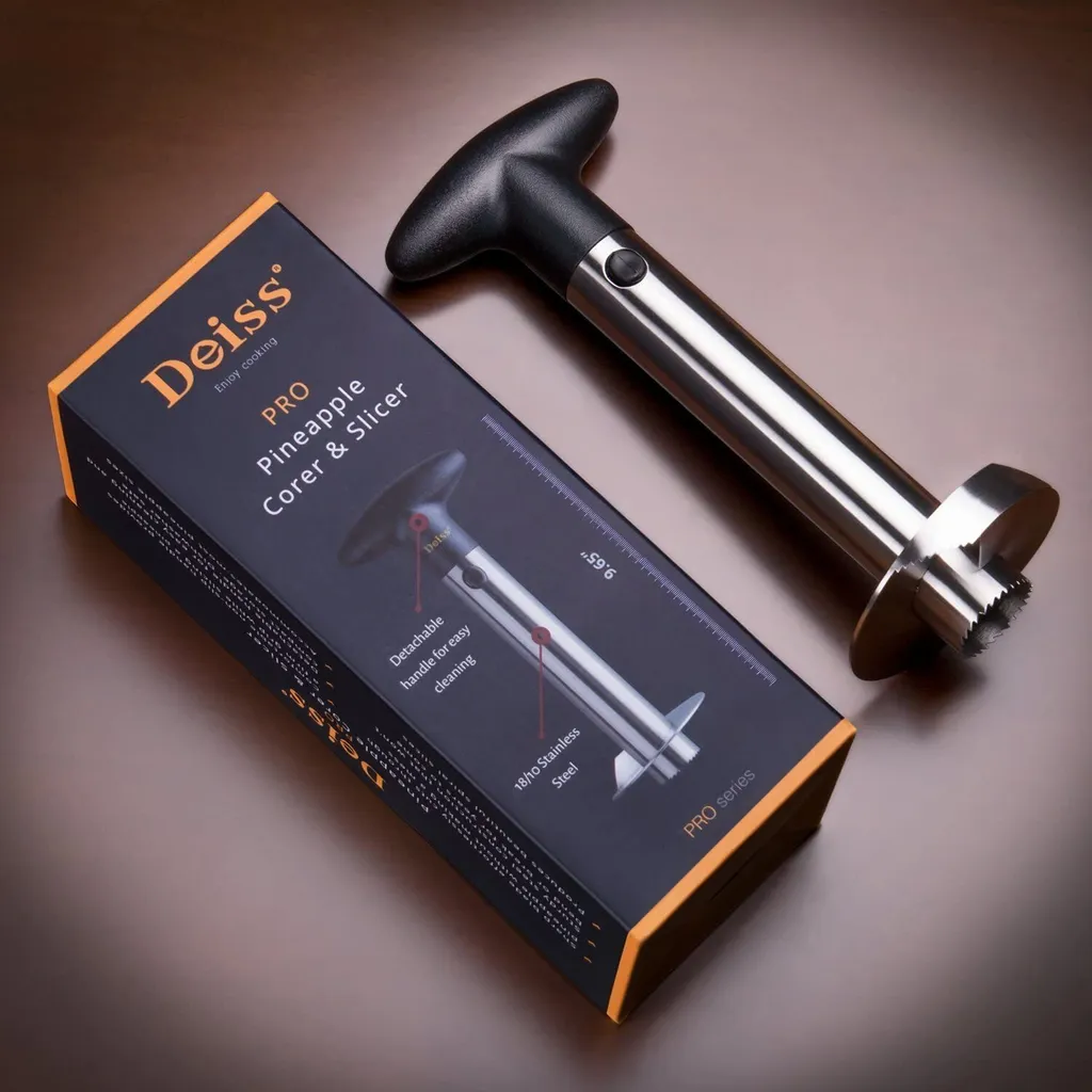 Deiss PRO Ananasschneider - 2 In 1 Edelstahl Ananasschneider & Schäler - Macht Die Perfekten Ananas Ringe Ohne Eine Sauerei - Spülmaschinenfest – Bild 8
