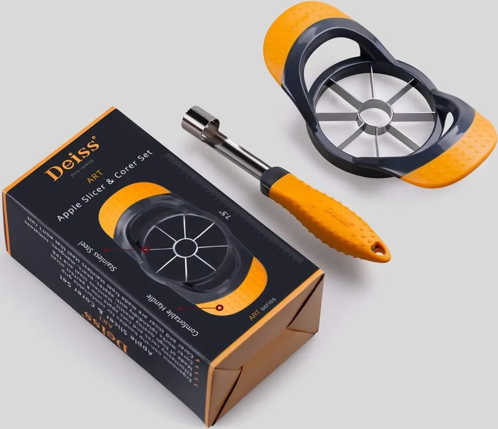 DEISS PRO Apfelschneider & Apfelentkerner Set - Apfelteiler Und Entkerner - Rasiermesserscharfe Edelstahlklingen Mit Ergonomischen, Rutschfesten Griffen - Langlebige Konstruktion - Spülmaschinenfest – Bild 9