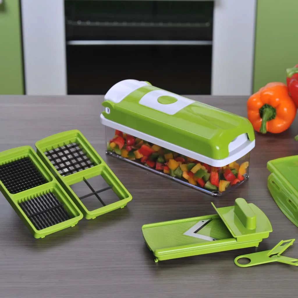 Genius Nicer Dicer Smart 9 Teile - Schneiden, Würfeln, Hobeln, Schälen, Aufbewahren, Obst- & Gemüse-Schneider; A33551 – Bild 3