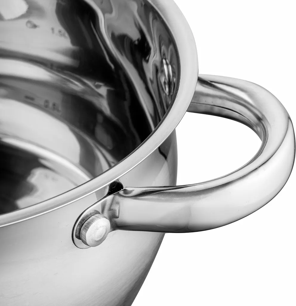 TOPFSET 4 Tlg. INDUKTION Kochtopfset EDELSTAHL Töpfe Mit Glasdeckel FLORINA – Bild 4