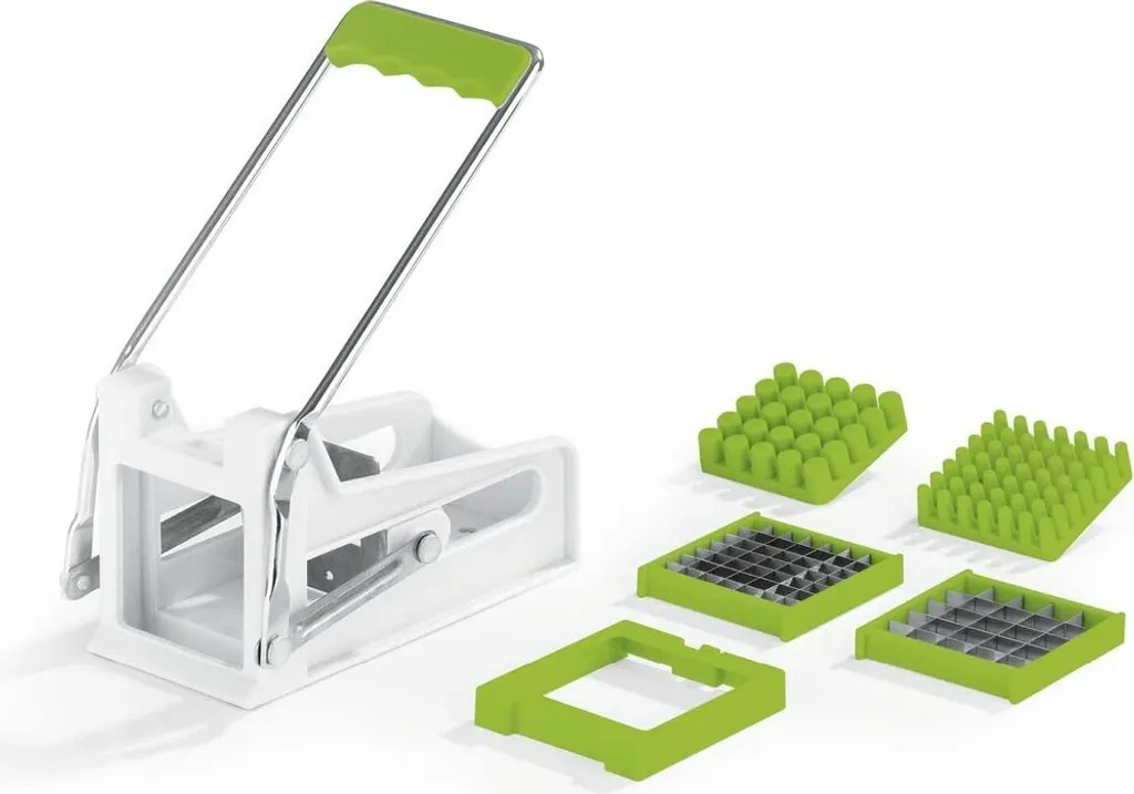 MAXXMEE Pommes Schneider Edelstahl Frites Gemüse Schneider Kartoffel Schneider Cutter Pommesschneider - Weiß/grün Pommes Schneider Edelstahl Frites Gemüse Schneider Kartoffel Schneider Cutter – Bild 7