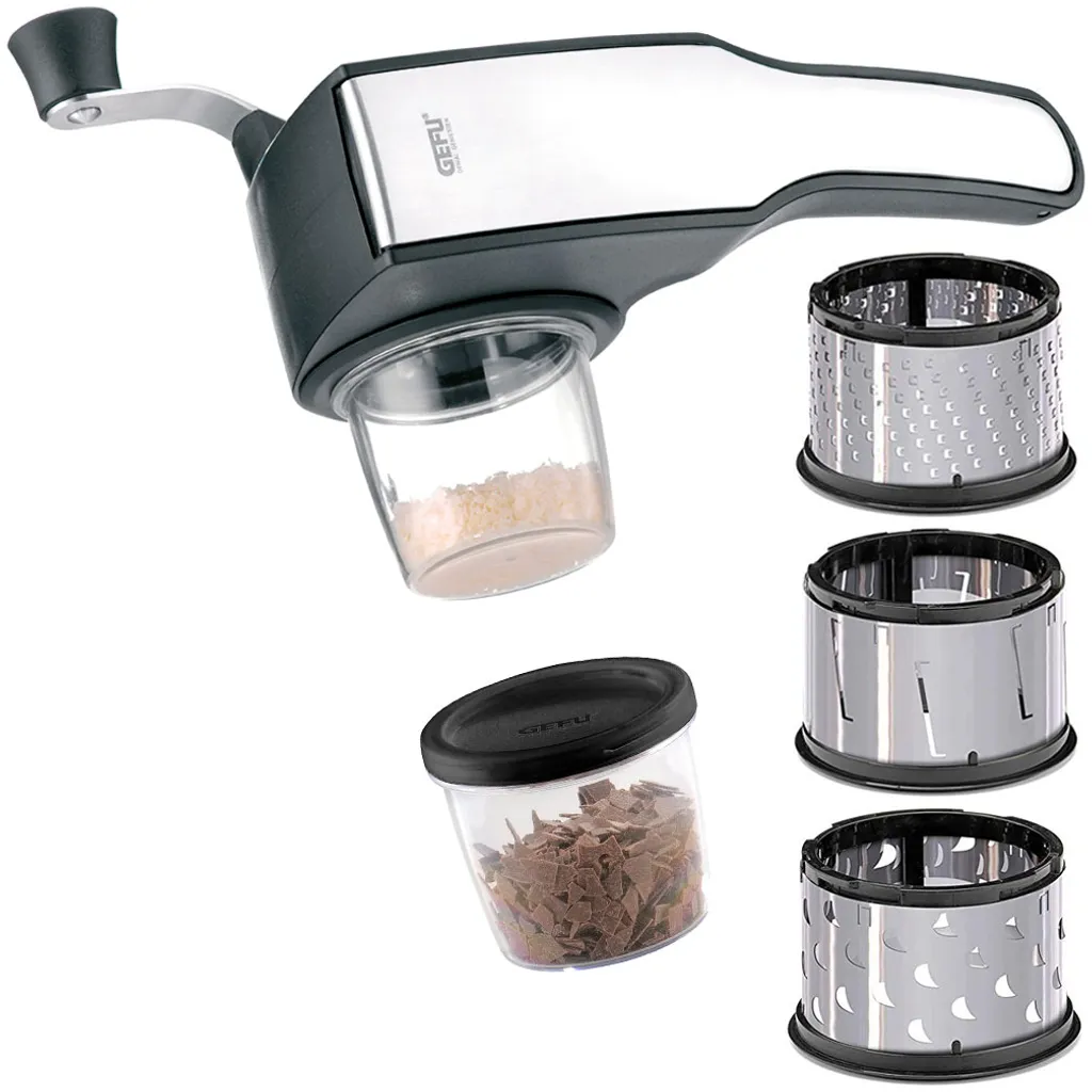 Gefu Trommelreibe Pecorino Laser Cut Mit 3 Trommeleinsätzen Käsereibe – Bild 18