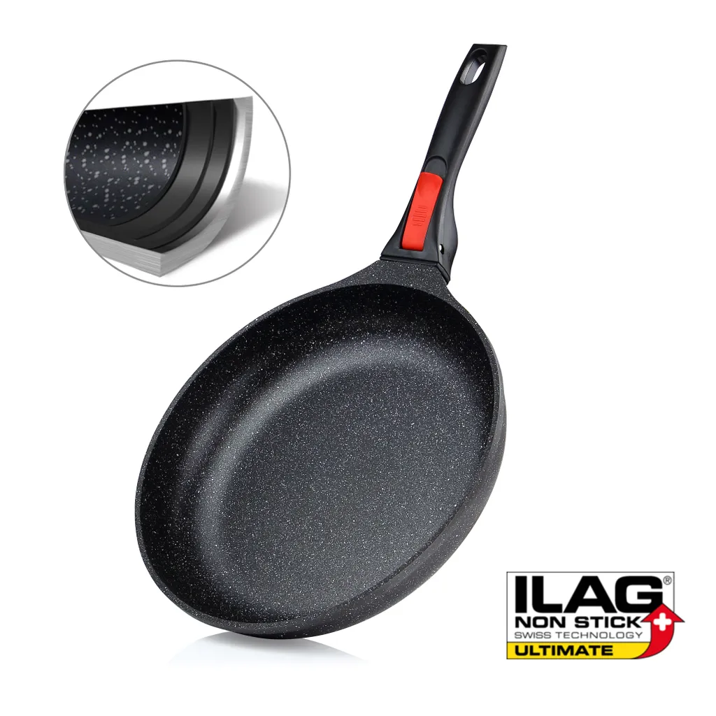 Linnuo Aluguss Pfanne 24 Cm Abnehmbarer Griff, Antihaftbeschichtete Pfanne Induktion Und Alle Herden, Dicker Boden Optimale Wärmeverteilung, Pfanne Ofenfest, Bratpfanne 24 Cm Hoher Rand | Frying Pan – Bild 2