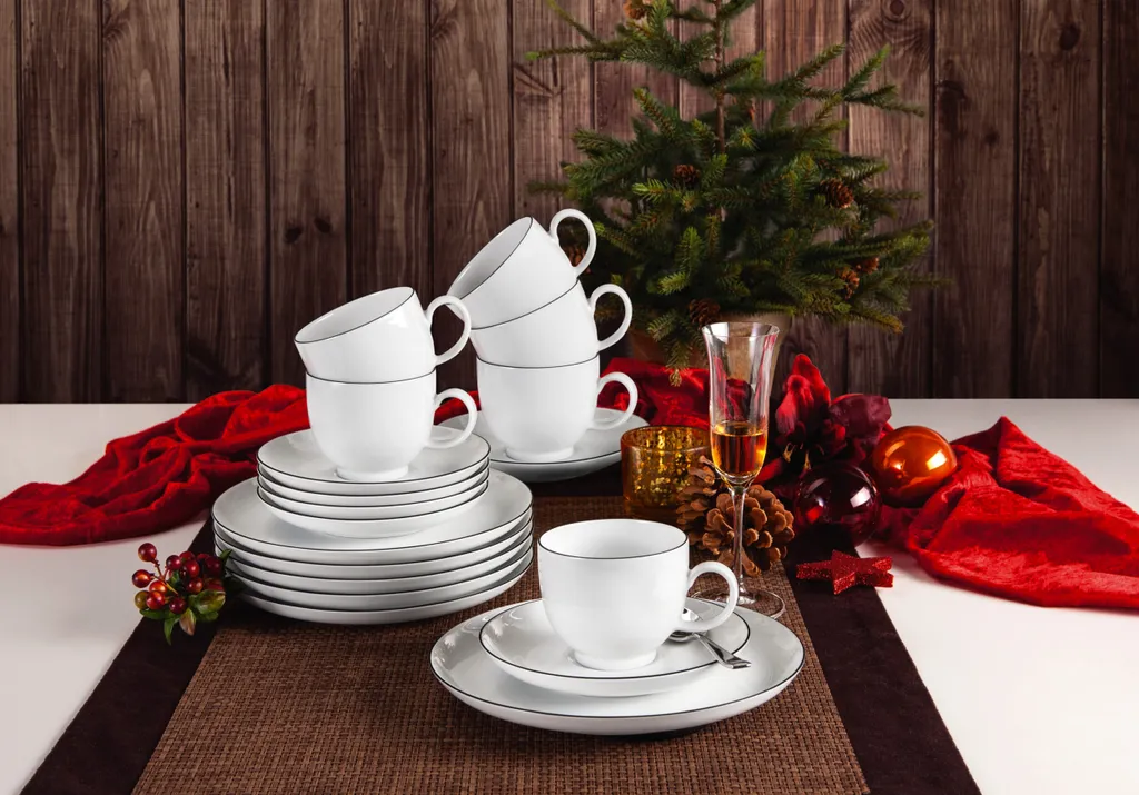 Seltmann Weiden Kaffeeservice Lido Schwarz Mit Farbrand Zeitlos – Bild 3