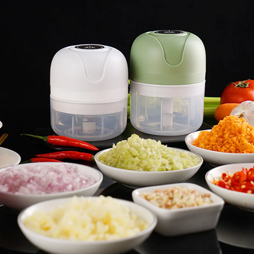 100ml Elektrische KnoblauchpresseEdelstahl Knoblauch-Artefakt, Knoblauchschneider, Knoblauchpresse Grün – Bild 3