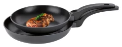 Bratpfannen-Set 2-teilig - Schwarz - Aluguss