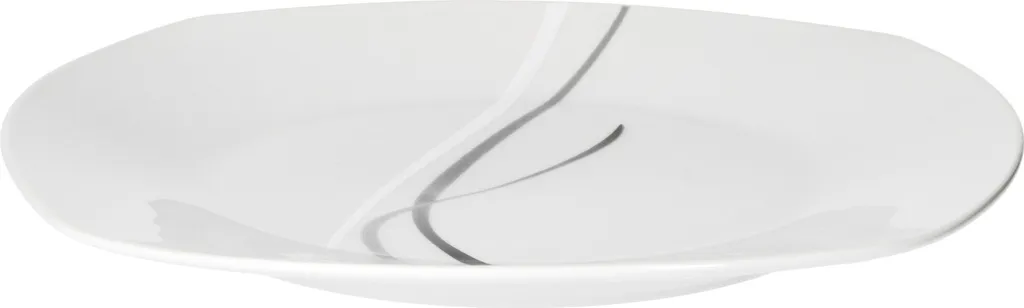 Van Well Frühstücksservice Silver Night, 12tlg 6 Personen, 6 Kaffeebecher + 6 Teller, Linien-Dekor – Bild 4