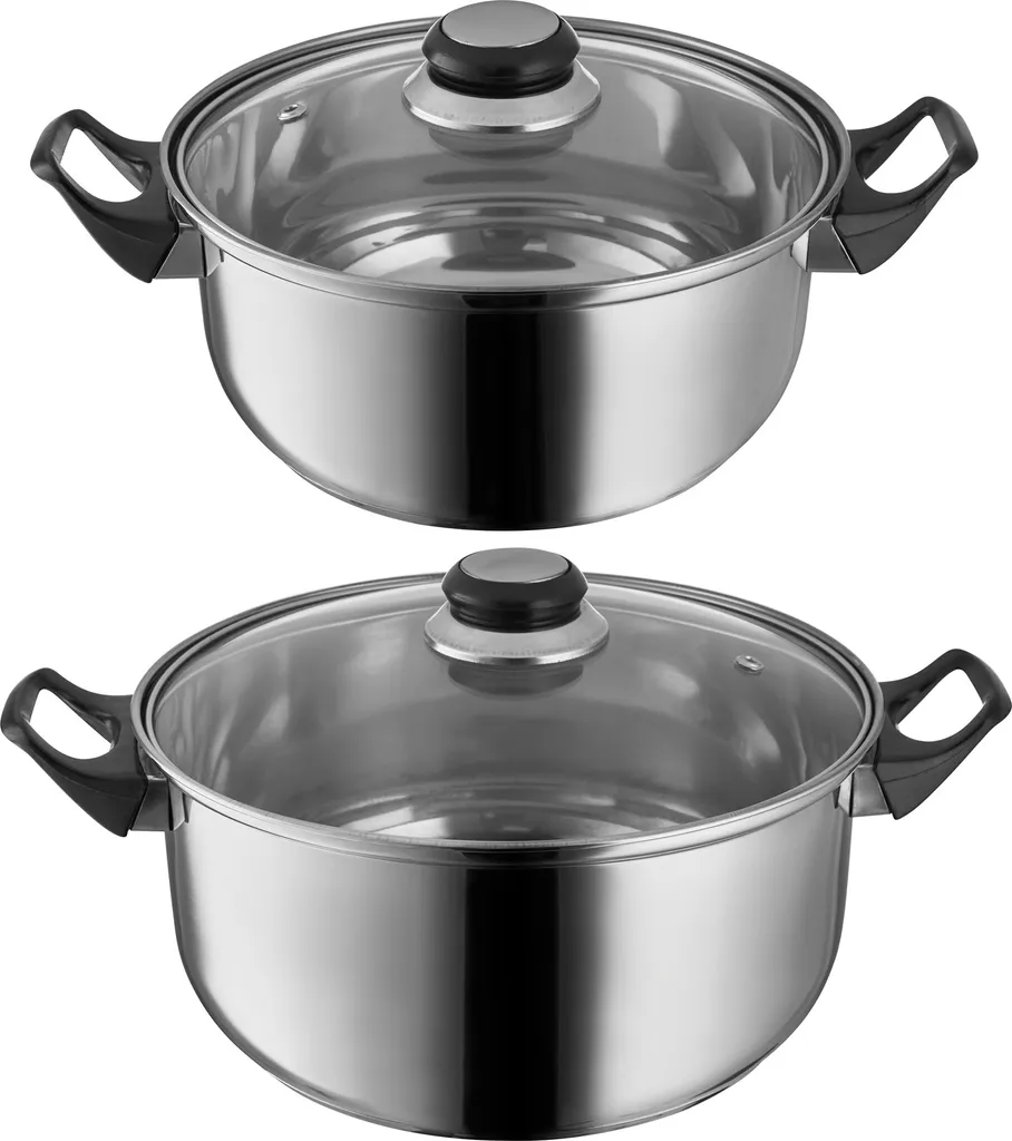 Tectake Topfset Aus Edelstahl Mit Glasdeckeln 12-tlg. - Silber – Bild 5