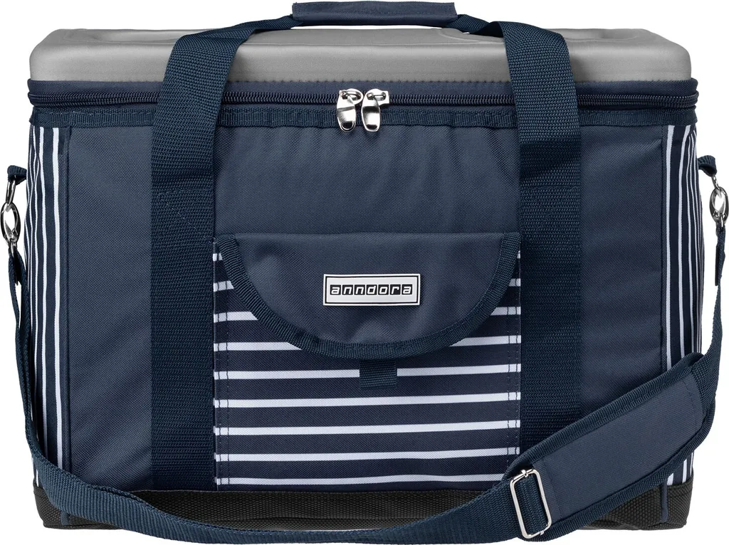 Anndora Kühltasche XL 40 Liter AHOI Mit Reissverschluss - Blau-weis-gestreift – Bild 4
