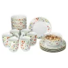 Van Well Frühstücksset 18-tlg. Für 6 Personen Serie Vario Porzellan - Farbe Wählbar, Farbe:flowers