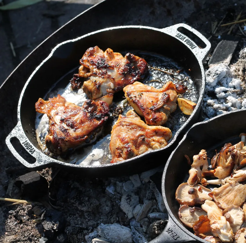 Valhal Outdoor - Bratpfanne 30 Cm - Gusseisen - Feuerstelle Garten - Cm - Schwarz – Bild 3