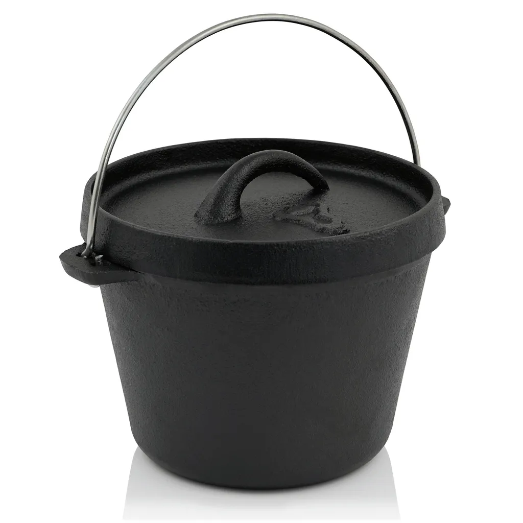 BBQ-Toro Mini Dutch Oven | 700 Ml | 1 QT Traditioneller Gusseisen Kochtopf