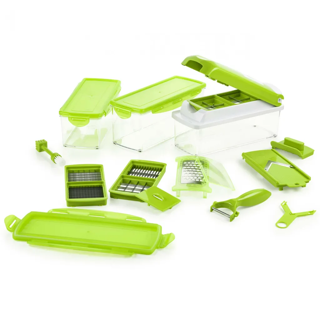 Genius Genus Nicer Dicer Plus (18 Teile) In Kiwi - Obstschneider Zwiebelschneider Pommesschneider; A33884