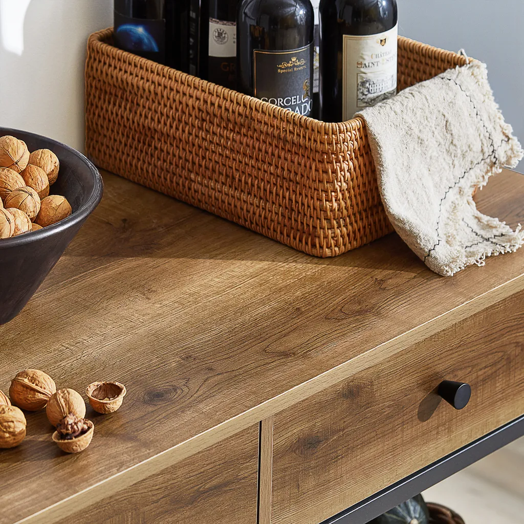 SoBuy FKW112-PF Küchenwagen Servierwagen Küchenregal Kücheninsel Flurschrank Sideboard Beistelltisch Rollwagen Industrie-Design BHT Ca.: 100x93x45cm – Bild 6