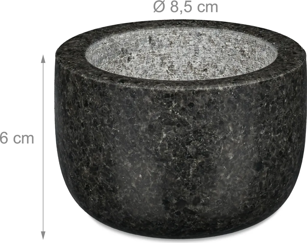 Relaxdays Granit Mörser Mit Stößel Klein – Bild 4