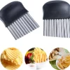 2 PCS Pommes Wellenmesser, Edelstahl Kartoffelschneider, Pommesschneider Pommes Frites Schneider Kartoffel Wellenschneider, Obst Gemüse Salat Schneider Werkzeug
