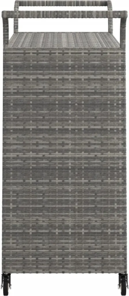 VidaXL Barwagen Mit Schublade Grau 100x45x97 Cm Poly Rattan – Bild 5