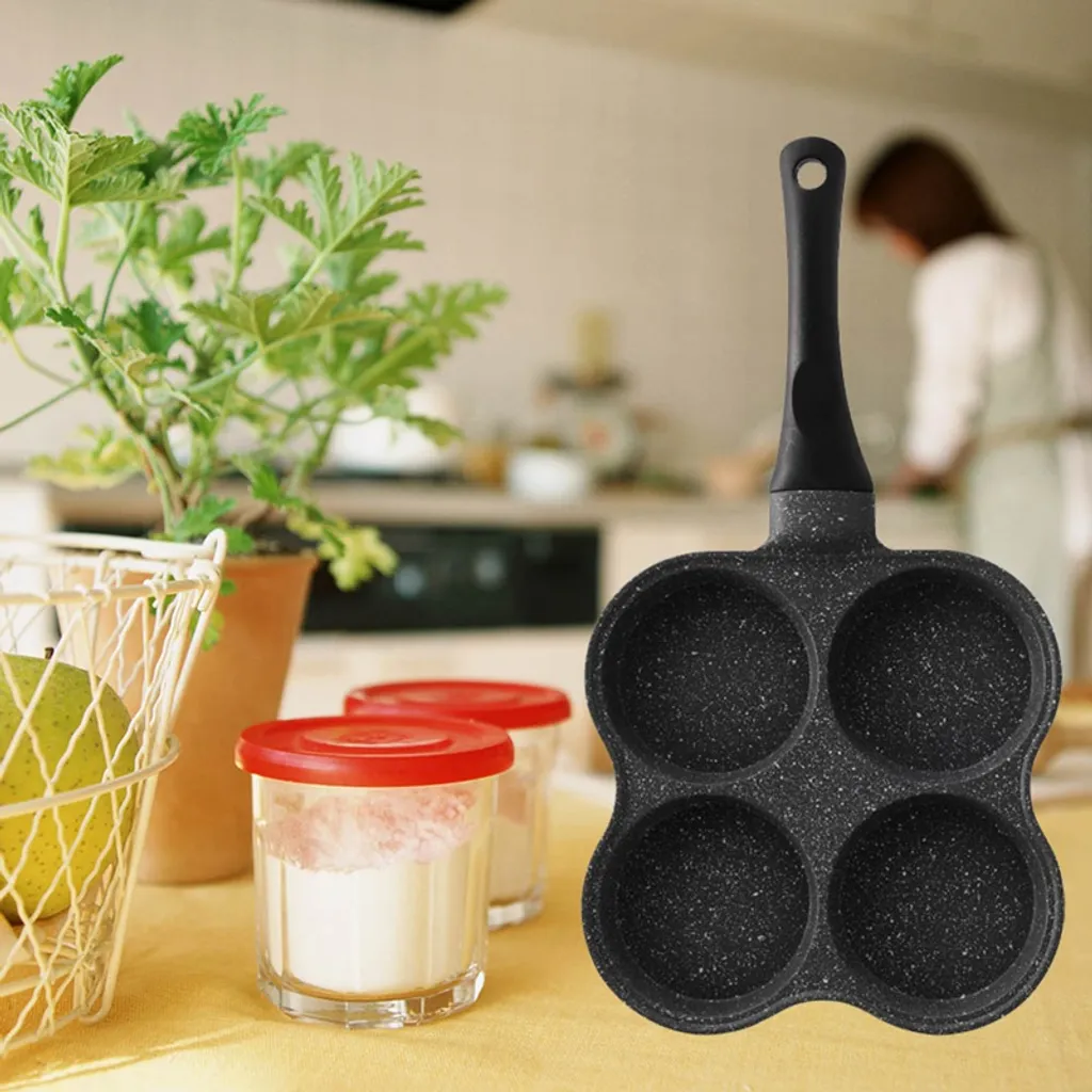 4-Loch-Omelettpfanne,Burger Egg Ham Pancake Maker,Antihaftpfanne – Bild 7