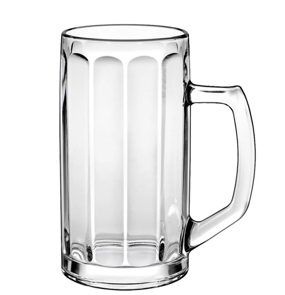 Borgonovo 12001820 Brema Ottica Bierseidel, Bierkrug, Bierglas, 567ml, Mit Füllstrich Bei 0,5l, Glas, Transparent, 6 Stück