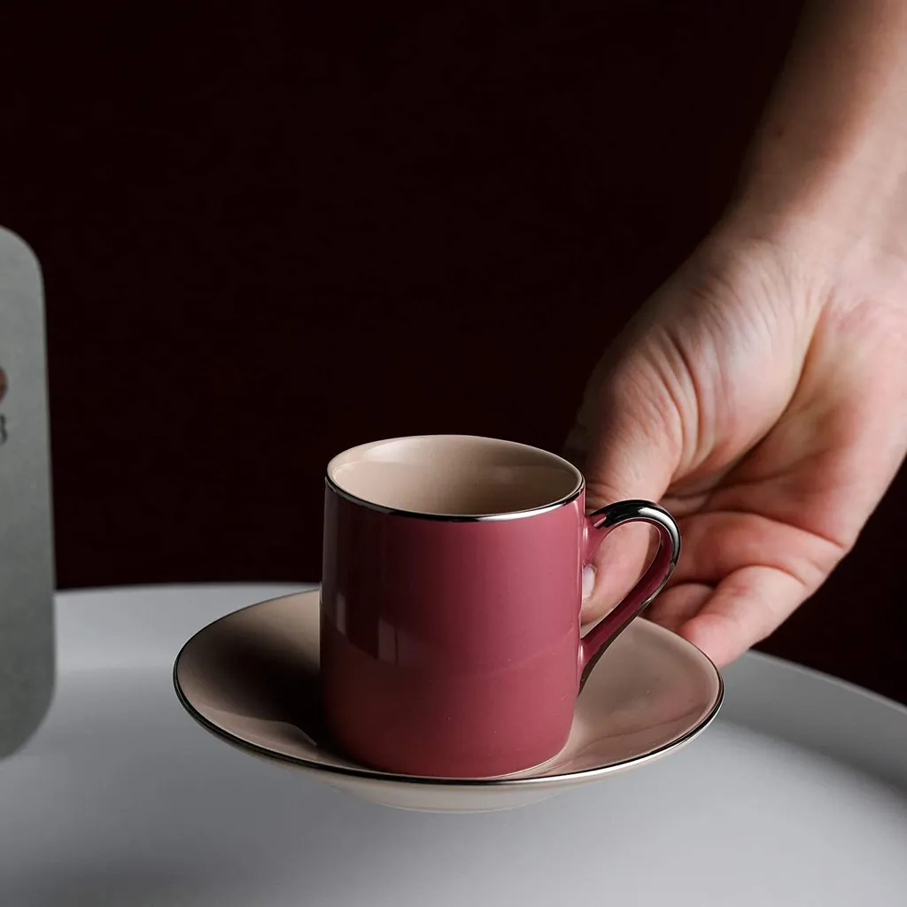 Artvigor, Porzellan Kaffeeservice, Bunt 12 Teilig Kaffee Set, Mit 6 Espressotassen 80 Ml, 6 Untertassen, Mehrfarbig – Bild 7