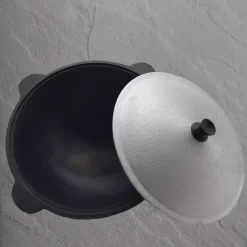 Kazan Gusseisen 16 Liter Mit Aludeckel Usbekischer Kasan Glatter Boden